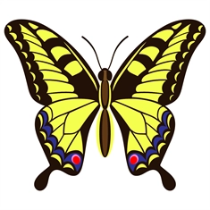 Butterfly Theme Yellow and Black Butterfly Transparent Sticker